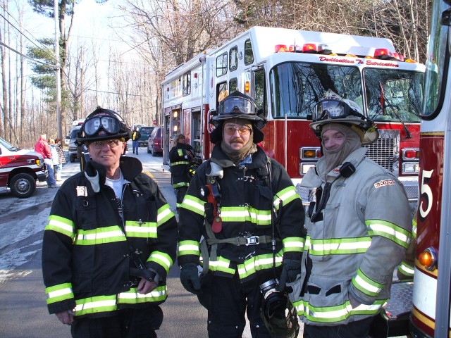 Gus, Keith, and Joe Smile For The Camera At Structure Fire Call In Mahopac Falls.