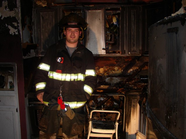 Danny taking a Break after a House Fire