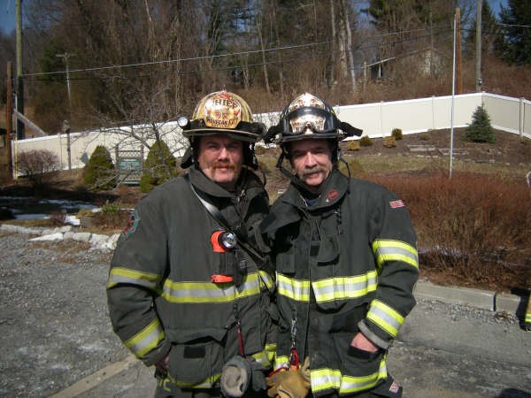 Chief Keesler And Deputy Chief Hecker At Aerial Ladder Drill