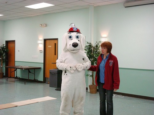 Sparky and Anita Teaching Fire Prevention