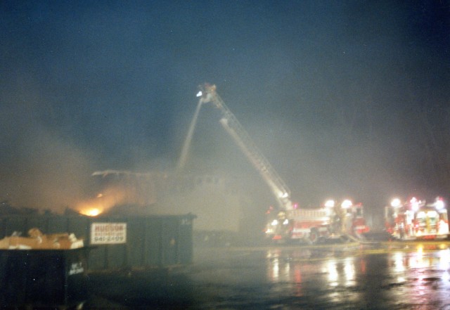 TS 3 Operating At Trailer Fires In Rear Of Caldor's (Now Kohl's) On East Main St In Late 1990's 