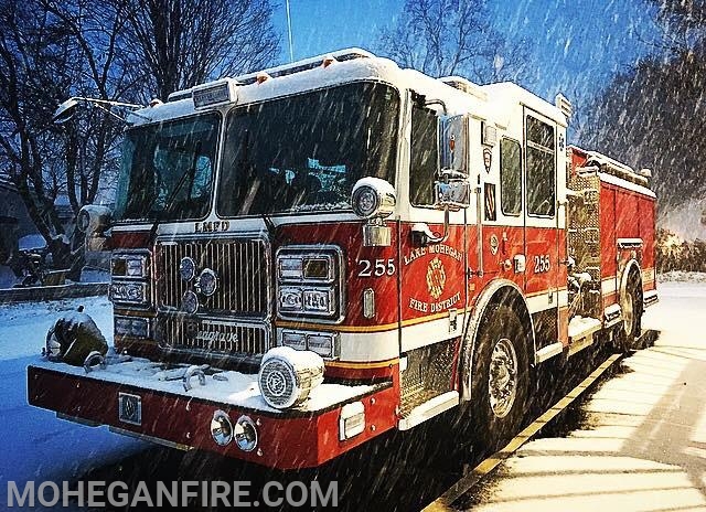 Engine 255 at Headquarters During 11/15/18 Snowstorm. Photo Courtesy of MVAC EMT Steve Reid