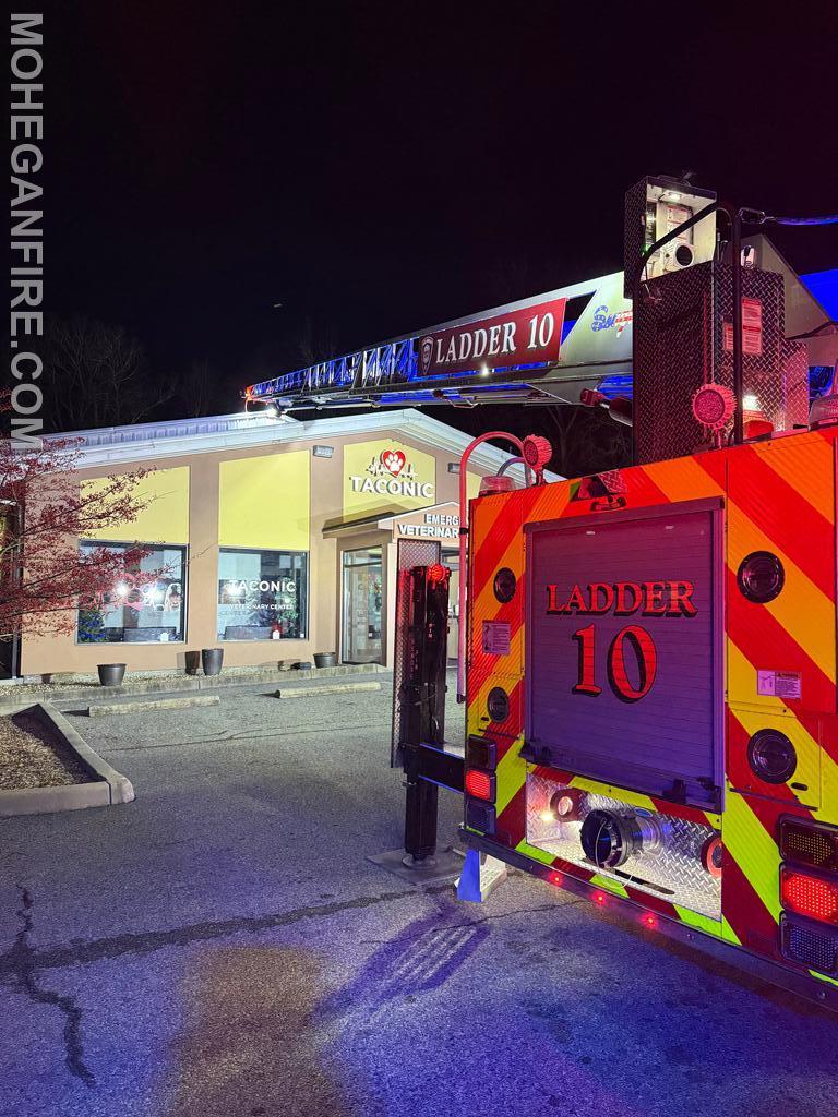 Ladder 10 Operating on Crompond Rd (Rt 202) at a hazmat incident on 12/15/24