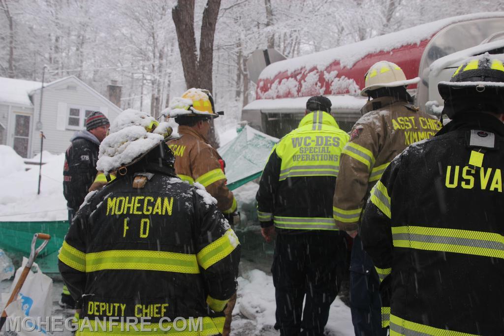 Mohegan FD with Assisted by Montrose VA Hazmat Team and WCDES Operate at Oil Truck Rollover 2/22/21