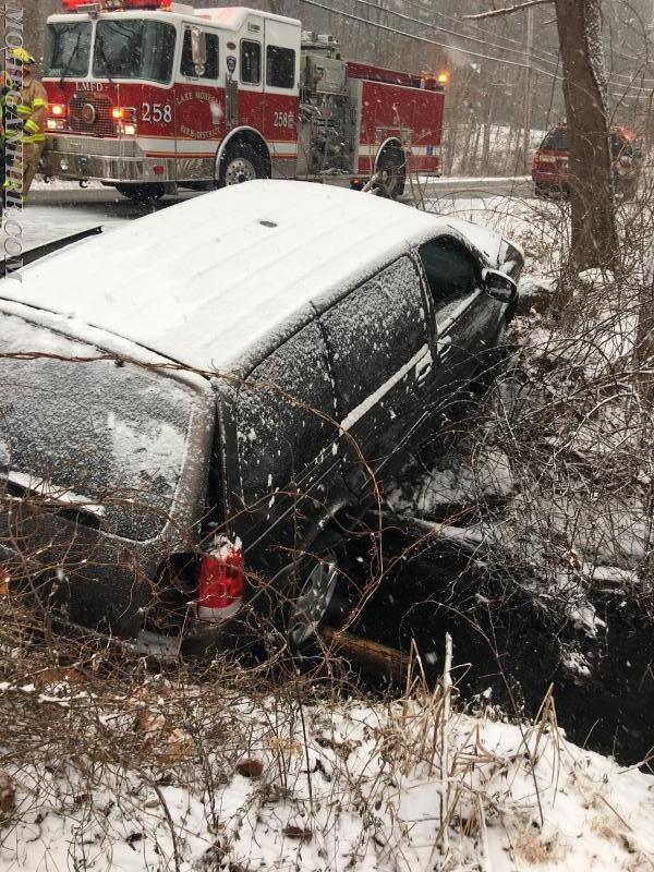 Car into Stream With Extrication During Snowstorm on Maple Ave 1/7/17