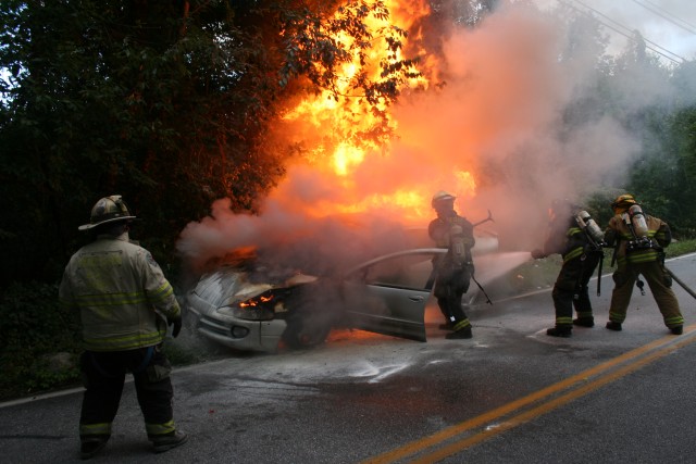 Car Fire on Locust Ave