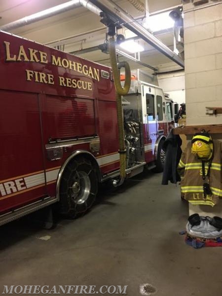 Engine 252 Chained Up Awaiting Calls At Headquarters During the Blizzard of 2017 on 3/14/17