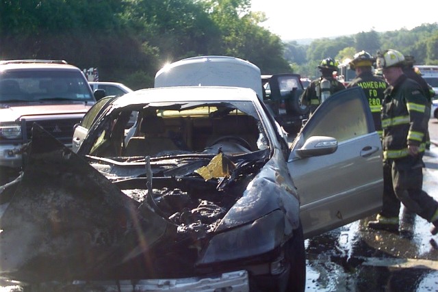 Overhauling a Car Fire