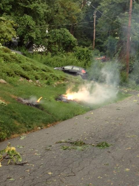 Wires Burning From Severe Thunderstorm Summer, 2012