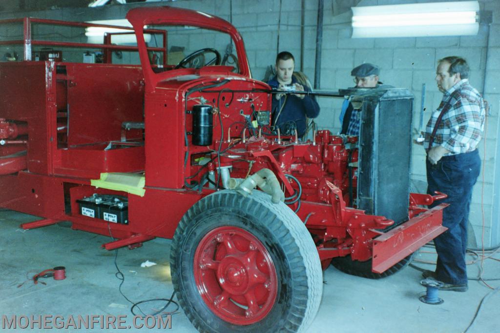 2004 Members inspecting the Mack when it was getting refurbished by Mircro Fire Apparatus in Allentown PA 