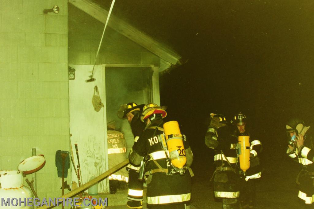 Members operate at the scene of a structure fire on E Main St in Cortlandt. This sight now is the parking lot for Lakeland Transportation next to Van Cortlandtville School