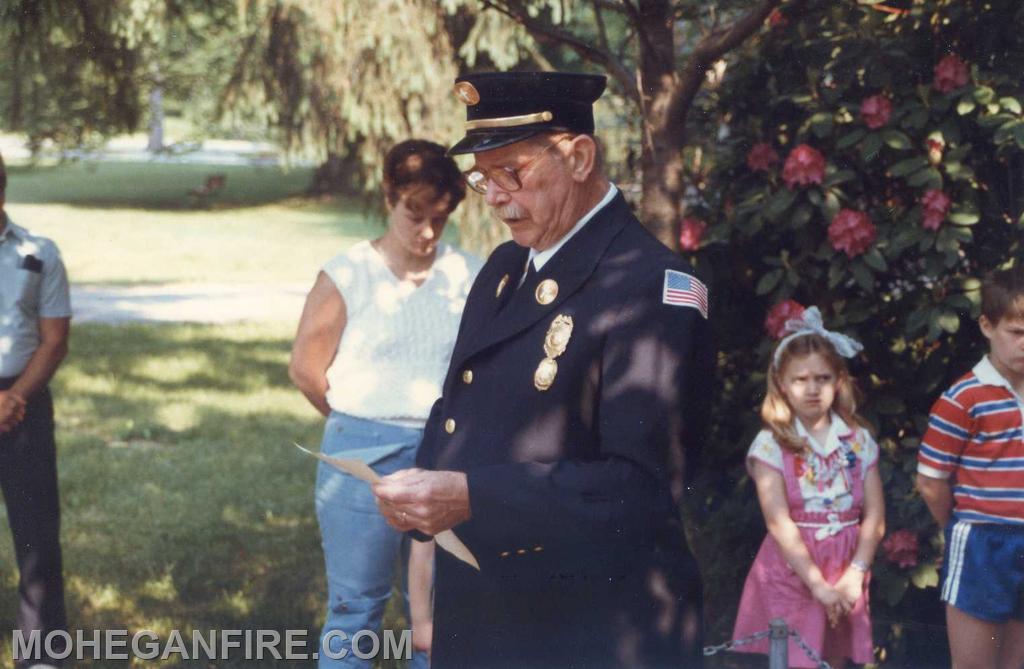 Memorial Day on East Main St in Shrub Oak unknown year. Former Chaplain Howard Moriarty Photo by Joe Ellman 