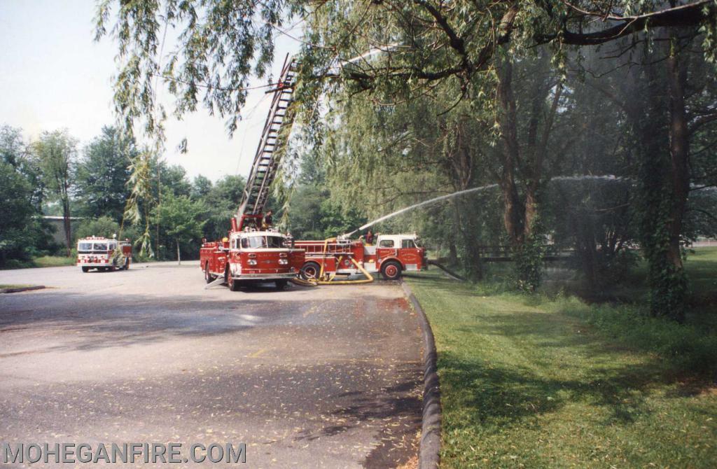 Engine 257, Quad 10 and Engine 253 at the drafting drill at Shrub Oak Park