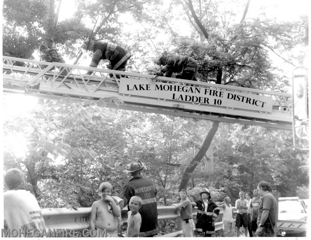 Rescuing a Child in a tree on Mohegan Ave near Kimble ave late 1990's 