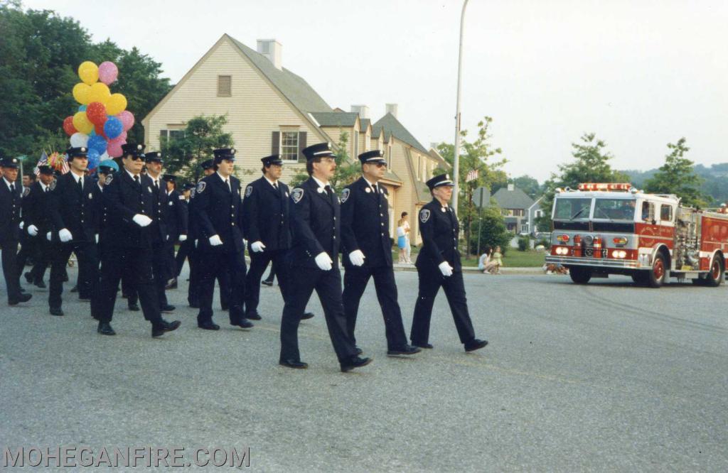 Members Marching in the Yorktown Parade early 1990's